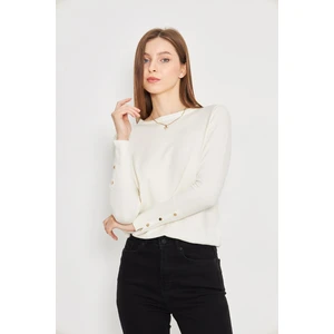 Irmak Kerekli Kadın Bisiklet Yaka Kolu Çıtçıtlı Triko Kazak 1060