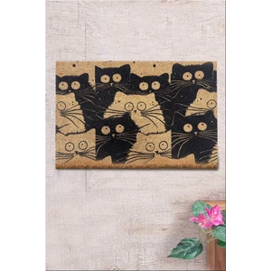 Chilai Home Coco White Cats 40X60 cm Doğal Koko Kıl Paspas,hindistan Naturel Kapı Önü Paspası