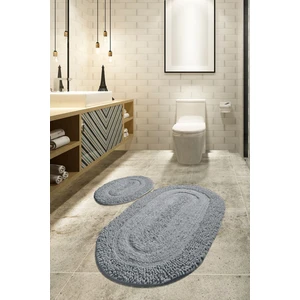 Chilai Home Macoroni Gri 2 Li Set Cotton Banyo Halısı