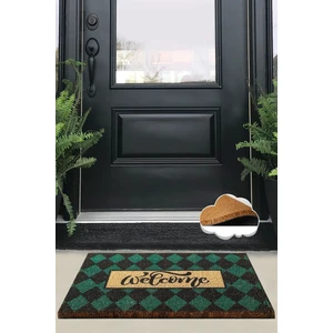 Chilai Home Coco Plaid Green Doğal Koko Paspas,Kıl Kapı Önü Paspası