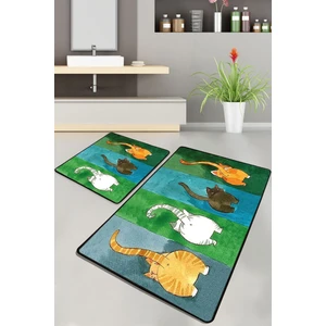 Chilai Home Gatto Carino 2'li Set 60x100 Cm - 50x60 Cm Djtbanyo