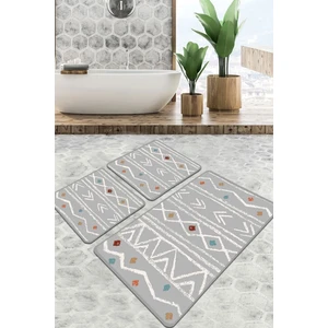 Chilai Home Ballocco Banyo Halısı Djt 3 Lü Set Banyo Paspası Kaymaz Tabanlı Klozet Takımı