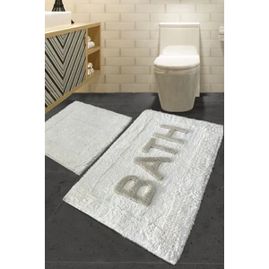 Chilai Home Cotonel Ekru 2 Li Set Cotton Banyo Halısı