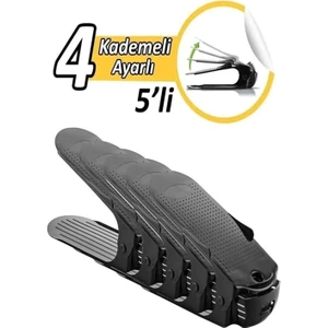 Open Home Concept 5'li Ayarlanabilir 4 Kademeli Ayakkabı Rampası Set Siyah