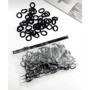 Şeffaf Çantalı Siyah 100'LÜ Mini Lastik Toka