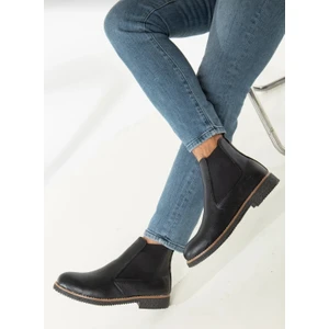 Erkek Kışlık Chelsea Siyah Baskılı Bot