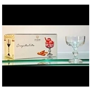 Cıtyglass Magnolya ve Dondurma Kasesi Cam 6 Lı Ayaklı
