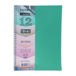Ayraçlı Defter Spiralli (A4) 300 Yaprak 8 ( Kareli )+ 4 ( Çizgili )