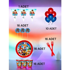 16 Kişilik Paw Patrol Temalı M Paket - Doğum Günü Parti ve Eğlenceli Etkinlikler