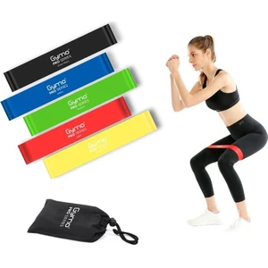 Çantalı Direnç Bandı Fitness Pilates Esnetme Lastiği 5'li Set