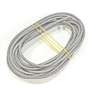 Siyah Renk 2,5mm Cam Elyaf Örgü Yanmaz Kablo 5metre, -60/+180°C