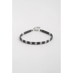 Hematit Taşlı 21 cm Gümüş Erkek Bileklik