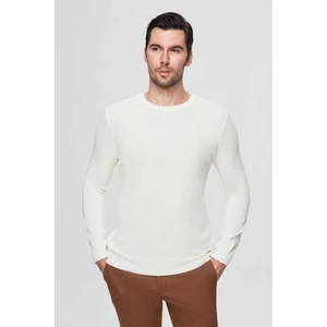 Ds Damat Regular Fit Ekru Pirinç Örgü Yünlü Kazak