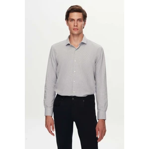 Twn Slim Fit Siyah Armürlü Gömlek