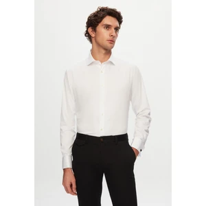 D'S Damat Ds Damat Slim Fit Beyaz Düz Nano Care Gömlek