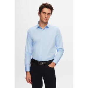 Ds Damat Regular Fit Mavi Düz Nano Care Gömlek