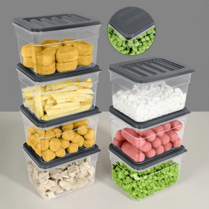 Meleni Home 7'li Derin Buzdolabı Organizer Set Düzenleyici Saklama Kabı Mikrodalga Difriz Kabı 1100ML Antrasit