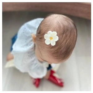 Vintage Çiçek Saçsız Bebek Tokası, 3cm