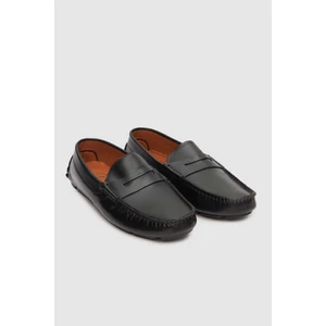 Twn Siyah Deri Loafer Ayakkabi