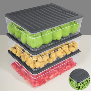 Meleni Home 3'lü Derin Mikrodalga Uyumlu Organizer Set Düzenleyici Gıda Erzak Saklama Kabı 5300ML Antrasit