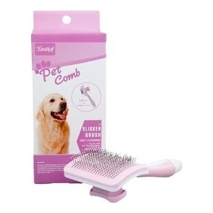 Ergonomik Tasarımlı Tel Uç Kedi Köpek Fırça Pembe Small Boy