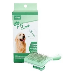 Ergonomik Tasarımlı Tel Uç Kedi Köpek Fırça Yeşil Small Boy