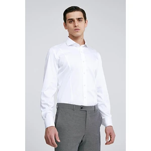 D'S Damat Ds Damat Slim Fit Beyaz Düz Gömlek