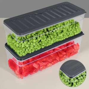 Meleni Home 2'li Derin Buzdolabı Organizer Set Düzenleyici Saklama Kabı Mikrodalga Difriz Kabı 2470ML Antrasit