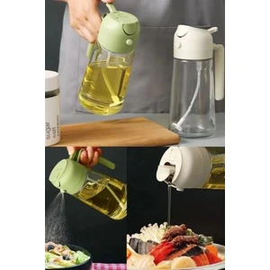 Püskürtmeli Sprey Yağdanlık Cam Şişe 550ML Airfryer Sprey Yağlık Sirkelik
