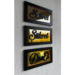 Sabret Şükret Dua Et 3'lü Tablo Seti Duvar Süsü