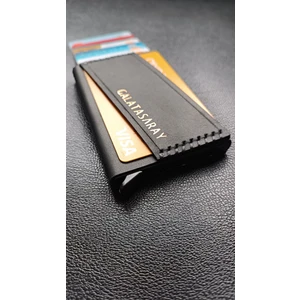 Galatasaray Kişiye Özel Hakiki Deri Rfid Güvenlikli Mekanizmalı Kartlık