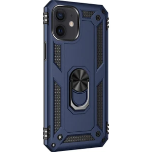 Piyasa Sepeti Apple iPhone 12 Mini 5.4'' Yüzüklü Tank Kılıf Lacivert