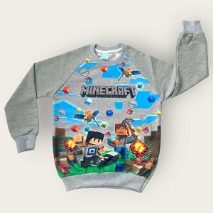 Minecraft Baskılı Erkek Çocuk Sweat