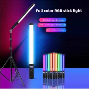 Kumandalı 210 cm Tripod Rgb Selfie Çubuğu, Canlı Yayın, Makyaj, Tiktok Işığı, Stüdyo ve Çekim Işığı