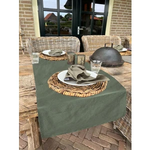 Sister Home Design Haki Yeşil Özel Sınıf Keten, Organik,  Pamuklu, Servis Örtüsü - Runner