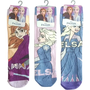 Baskılı Elsa ve Anna Kız Çocuk Soket Çorap