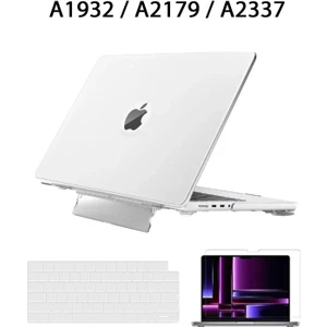 TEKNETSTORE Macbook Air 13" 2020 M1 Çip A2337/A1932/A2179 Uyumlu Standlı Kılıf + Klavye Kılıfı + Ekran Koruyucu
