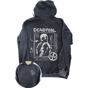 Fuddy Moda Unisex Deadpool Funny Sırt Baskılı Kapüşonlu Yıkamalı Sweatshirt, Oversize Deadpool Baskılı Hoodie