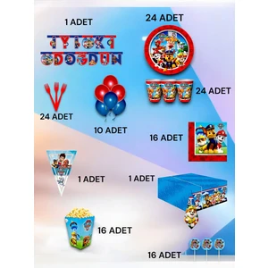24 Kişilik Paw Patrol Temalı Ultra Lüx Set - Doğum Günü Parti ve Eğlenceli Etkinlikler