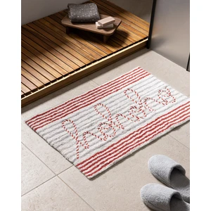 Fleuramour Banyo Paspas - Beyaz/kırmızı/gri - 50X80 cm