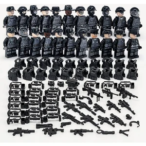 24 Adet Askeri Polis Suit Siyah Swat Meclisi Minifigure Oyuncaklar (Yurt Dışından)