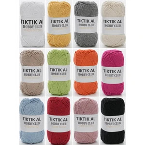 TıkTık AL %100 Pamuk Punch (Panç) ve Amigurumi Ipi Seti 12 Adet
