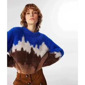 Colorblock Pelüş Kazak