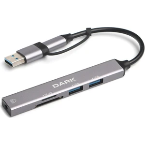 USB-C & USB-A to 5 Port 2xUSB-A, 3.5mm Audio (DK-AC-USB250)