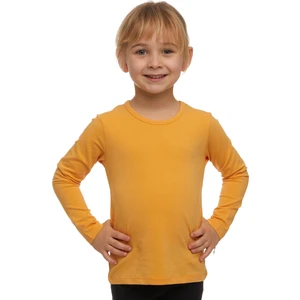 Kavun Sarı Basic Mevsimlik Likralı Uzun Kollu Kız Çocuk Tişört