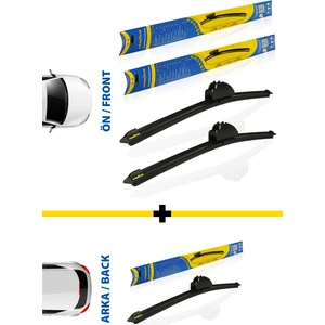 Ford Tourneo Courıer  Supermute  Ön Ve Arka 3'Lü Muz Silecek Takımı 2014-2022 Mınıvan (700Mm+380Mm+350Mm)