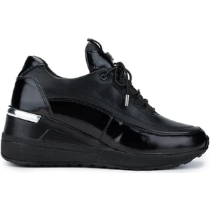 Tamer Tanca Kadın Siyah Rugan Casual Ayakkabı 599 0127-401 Bn Ayk SK24-25 Syh Rgn/syh Dr