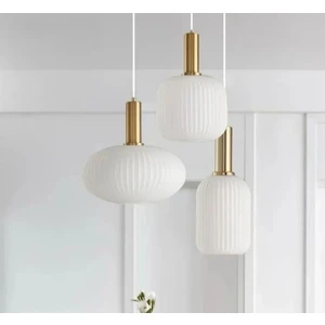 Rustik  Üçlü Bal Camlı Avize  Kasa  40CM  Eskitme