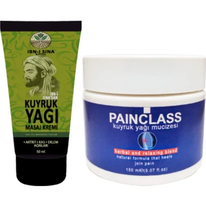 Kuyruk Yağı Dindirici Krem Kas Sırt Bel El Ayak Kullanım 50 ml + 1 Adet 150 ml Painclass Büyük Boy Teskin Kremi