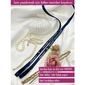 Isim Baskılı ve Inci  Söz Nişan Kurdelesi